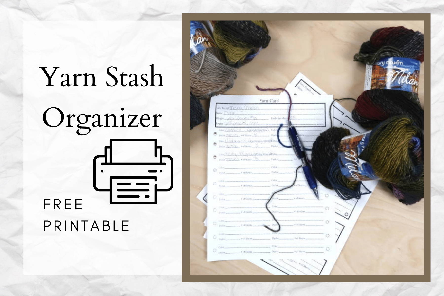 Yarn Stash Organizer Free Printable Mary Maxim Ltd